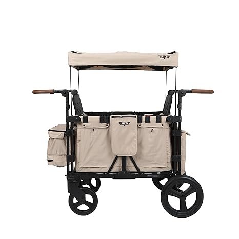 Keenz+XC++2.0+-+Luxury+4+Passenger+Stroller+Wagon+for+Kids+|+Foldable+4+Passenger+Quad+Seater+with+Adjustable+Canopy+|+Mocha