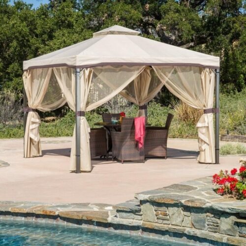 Franz+9.83+Ft.+W+X+9.83+Ft.+D+Metal+Patio+Gazebo