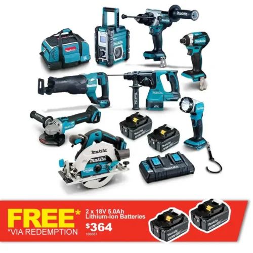 MAKITA+18V+BRUSHLESS+8+PIECE+2+X+6.0AH+COMBO+KIT+DLX8046GX1