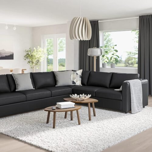 IKEA+VIMLE+Corner+Sofa.+5-seat.+Grann/Bomstad+Black