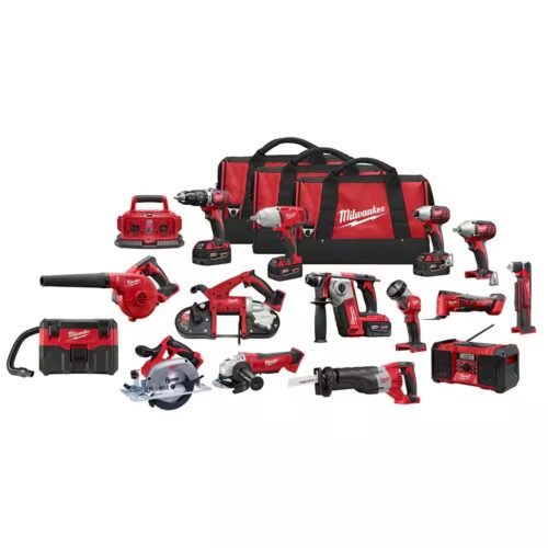 Milwaukee+M18+18V+Lithium-Ion+Cordless+Combo+Tool+Kit+(15-Tool)+with+Four+3.0+Ah+Batteries.+(1)+Charger.+(3)+Tool+Bag