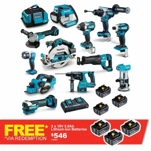 MAKITA+18V+BRUSHLESS+12+PIECE+3+X+5.0AH+COMBO+KIT+DLX1202TX1